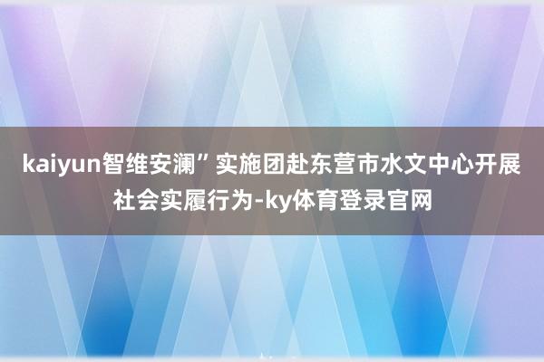 kaiyun智维安澜”实施团赴东营市水文中心开展社会实履行为-ky体育登录官网