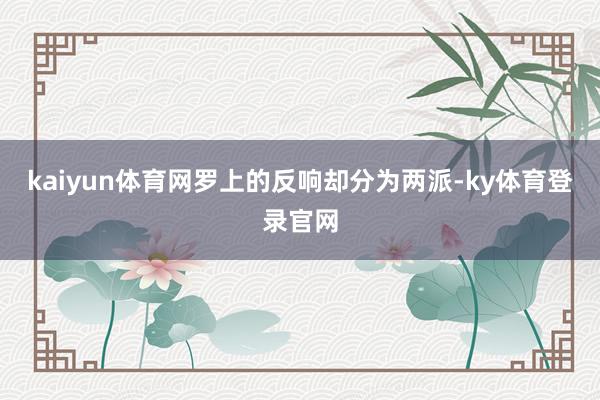 kaiyun体育网罗上的反响却分为两派-ky体育登录官网