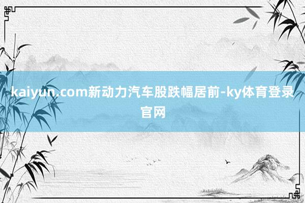 kaiyun.com新动力汽车股跌幅居前-ky体育登录官网