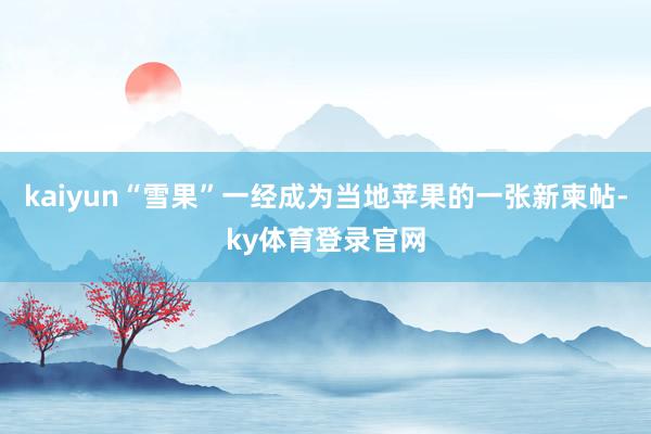 kaiyun“雪果”一经成为当地苹果的一张新柬帖-ky体育登录官网