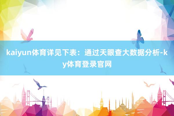 kaiyun体育详见下表：通过天眼查大数据分析-ky体育登录官网