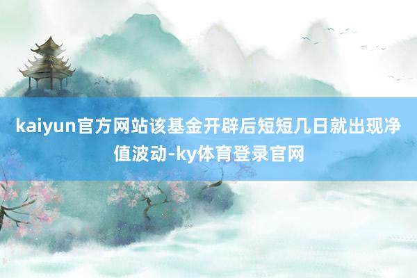 kaiyun官方网站该基金开辟后短短几日就出现净值波动-ky体育登录官网